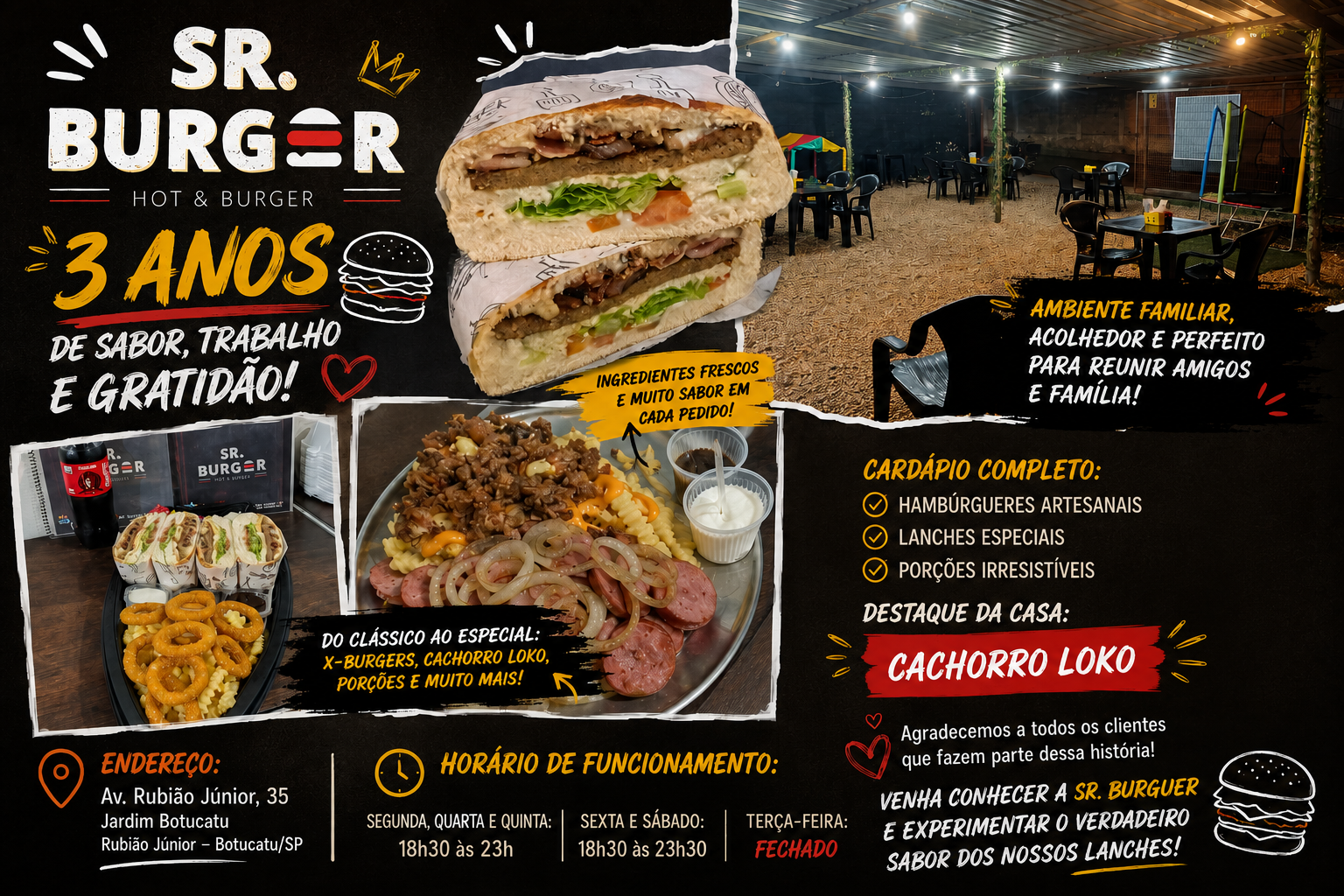 ❤️ SR. BURGUER COMPLETA 3 ANOS E REFORÇA COMPROMISSO COM QUALIDADE