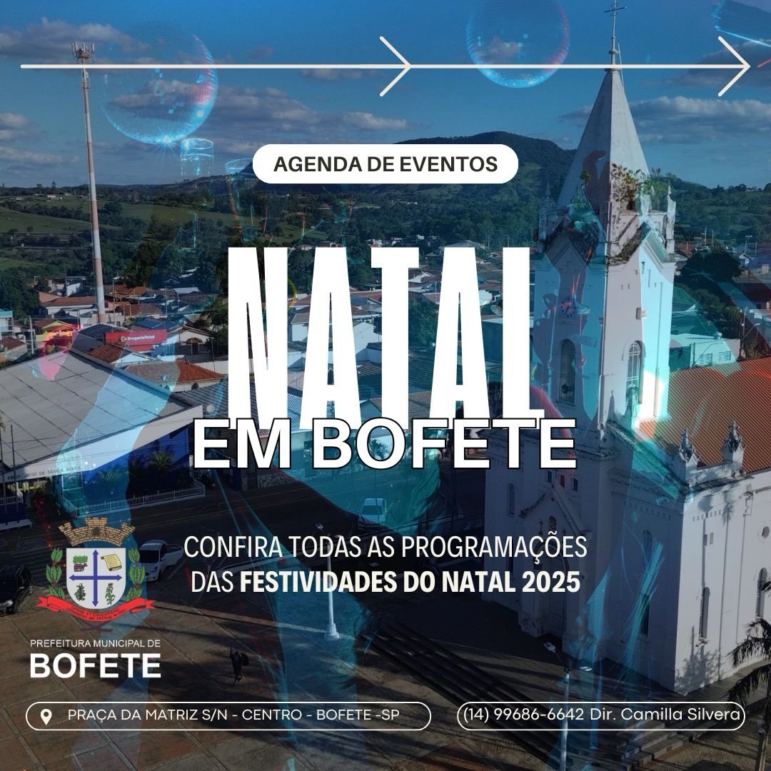 Prefeitura de Bofete divulga programação completa das festividades de Natal e Ano-Novo