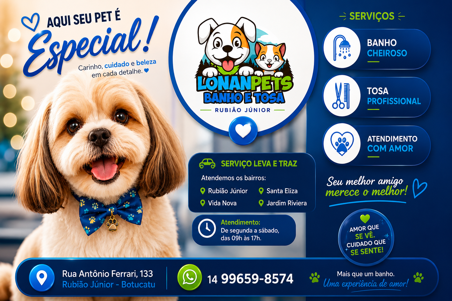 🐾 LonanPets em Rubião Júnior: 15 anos de carinho, cuidado e beleza para o seu pet* 🐶